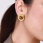 2H Earrings, Ear Jewelry, Tiger Eye Stone Earrings, Autumn Winter earrings Ornament