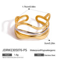 Gold-Plated Stainless Steel Ring with Enamel Detail — alternate angle — jewelry finish and design detail