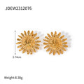 Turquoise Gold-Plated Stainless Steel Stud Earrings — close-up detail — jewelry finish and design detail