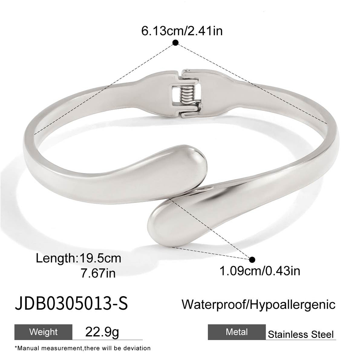 2H Stainless Steel Spring Bracelet Stainless Steel Jewelry for Women Non-Fading