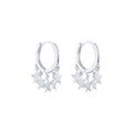 Pure Silver Five Point Star Tassel Ear Clips Earrings — decorative detail — jewelry finish and design detail