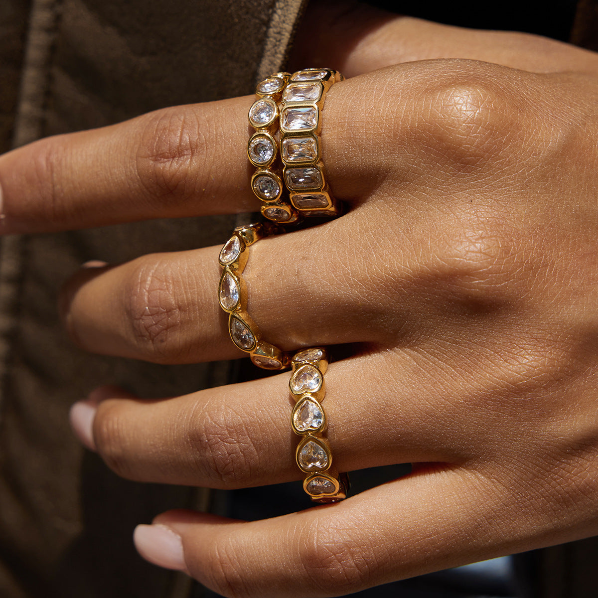 Heart-shaped Ring for Women, Non-fading Jewelry, Stainless Steel Accessories