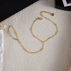 2H Zircon Ring Non-Fading Necklace Women's Finger Bracelet Stainless Steel Jewelry