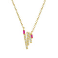 Gold-Plated Brass Rectangular Pendant Necklace with a chain design profile