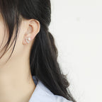 Small Design Olive Leaf Pearl Style Earrings Inlaid with zirconia S925Silver Needle Women's Leaf Earrings