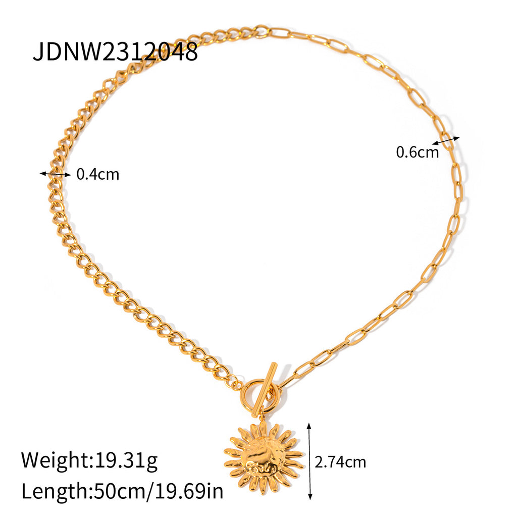 2H Stainless Steel Eight-Pointed Star Necklace Collarbone Chain Jewelry necklace