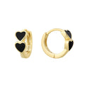 14K Gold-Plated 925 Sterling Silver Double Heart Colorful Resin Earrings — jewelry construction