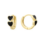 SE Jewelry Double Heart Colorful Resin Earrings For Women Gold Plated