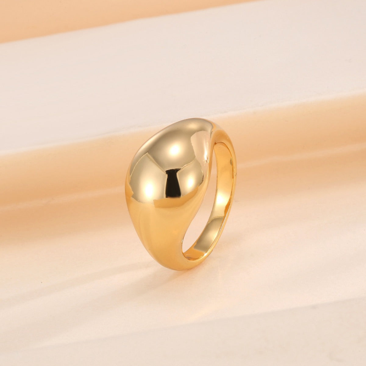 CYR0599 Design Round Ring Female Minimalist Metal Ring