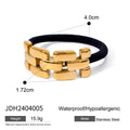 Sculptural 18K Gold-Plated Stainless Steel Hair Tie — close-up detail — jewelry finish and design detail