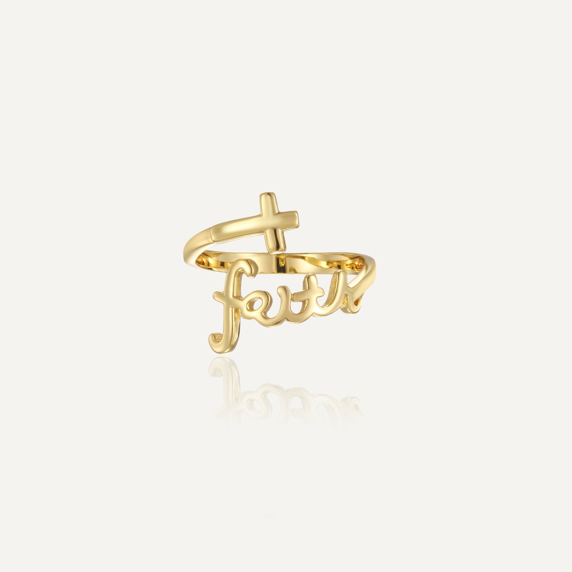 R0640 Letter Open Cross Ring for Women Original Design