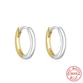 Two-Tone Wave Crystal 925 Sterling Silver Hoop Earrings — wearable scale detail — alternate angle 2 — jewelry finish and design detail