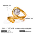 Gold-Plated Stainless Steel Pearl Ring — Contemporary Style — finish and profile — jewelry finish and design detail