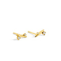 Gold-Plated Brass Petite Zircon Stud Earrings — product close-up — jewelry finish and design detail