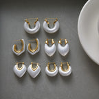 Stainless Steel Resin Imitation Pearl Earrings Ear Buckle Jewelry Does Not Fade