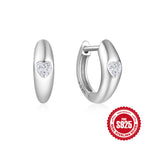 New925Sterling Silver Diamond-Encrusted Chain Earrings Ear Clips Fashionable Ear Jewelry