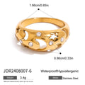 Stone Stainless Steel Ring in Gold-Plated — Elevated Essential — close-up detail — jewelry finish and design detail
