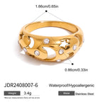 Natural Stone Ring Non-Fading Jewelry ring Stainless Steel Jewelry