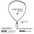 Black Rope Necklace Design Sense Collarbone Chain Non-Fading Stainless Steel Jewelry