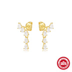 S925Sterling Silver Multi-layer Marquise Water Drop Splicing Stud Earrings Hot-selling Super Flash Diamond-studded Ear Jewelry