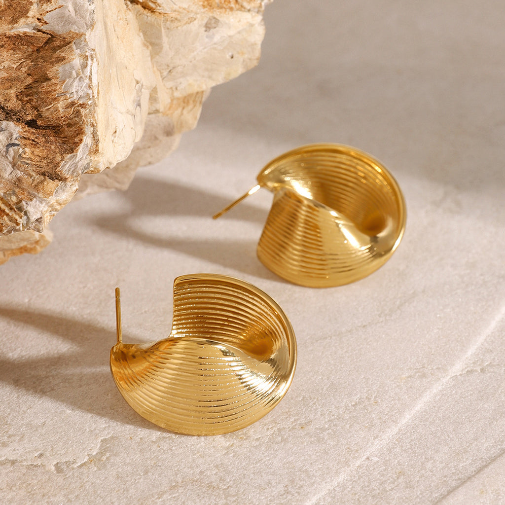 2H Stainless Steel Earrings Studs Vintage Ear Jewelry Hoops