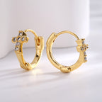 E0673 Fashion Creative Cross Micro Pave Zircon Earrings for Women Trendy Cool Minimalist Ear Clips