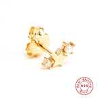 S925Sterling Silver Five-Pointed Star Zodiac Birthstone Inlaid Diamond Stud Earrings Creative Earrings Jewelry