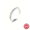 Adjustable 925 Sterling Silver Ring — band profile — alternate angle 2 — jewelry finish and design detail
