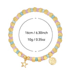 B0312 Star Pendant Trendy Casual Bracelet Chalcedony Stone Beads
