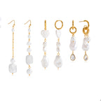 Pearl Earrings Tassel Studs Autumn Winter Ear Accessories Stainless Steel Jewelry