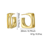 E0702 Geometric Square Fashion Earrings for Women Copper Plated Real Gold Smooth Earrings