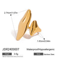 Gold-Plated Stainless Steel Pearl Ring — Contemporary Style — additional design view — jewelry finish and design detail
