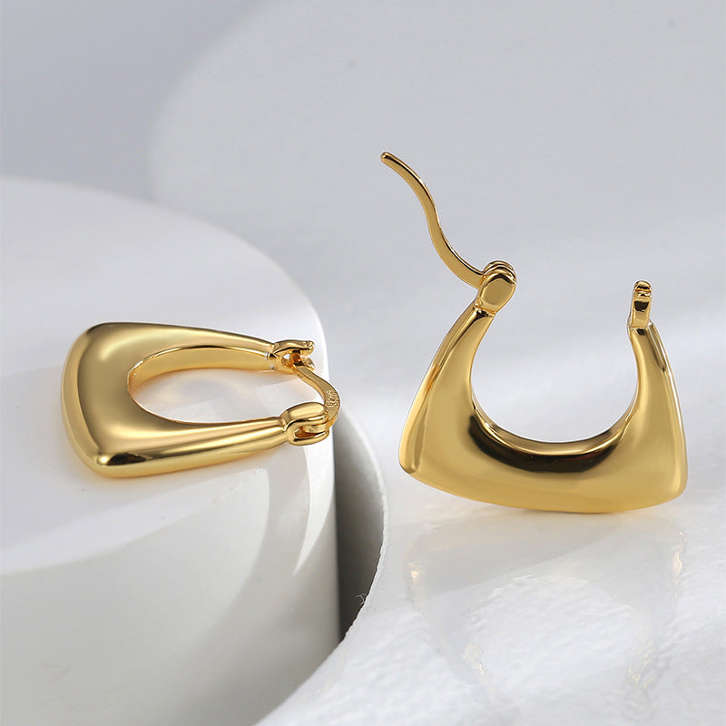 E0583 Minimalist Design Gender-Neutral Earrings Fashion Simple High-End Retro Ear Clips