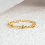 R0267  Twisted Copper Inlaid Zirconia Real Gold Plated Ring Minimalist Personality Ring for Women Trendy