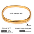 Geometric Minimalist Gold-Plated Stainless Steel Bangle Bracelet — jewelry construction