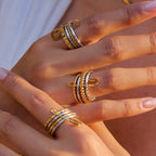 Multi-layer stackable rings that don't fade, stainless steel jewelry rings