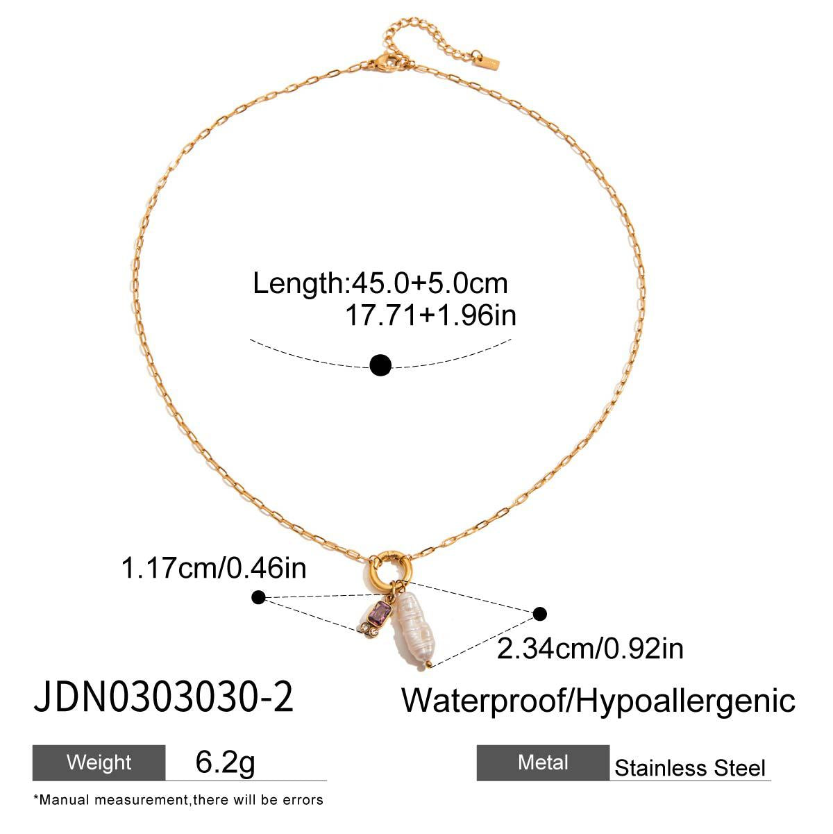 Twelve Birthstone Pearl Necklace Choker Stainless Steel Jewelry Collarbone Chain Accessory