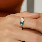 R0215 Fashion jewelry Geometric Synthetic Opal Ring Opal Stone Woman OPAL Ring