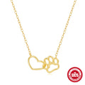 925 Sterling Silver Heart Cat Paw Dual Element Collarbone Necklace — collection product image 06