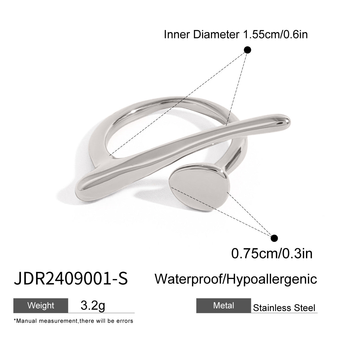 Irregular Stainless Steel Ring Exaggerated Jewelry rings