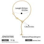 Women's Necklace Accessories OT Buckle Y Chain Link Stainless Steel Jewelry