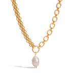 Stainless Steel Pearl Necklace Collarbone Chain Non-Fading Jewelry Accessories