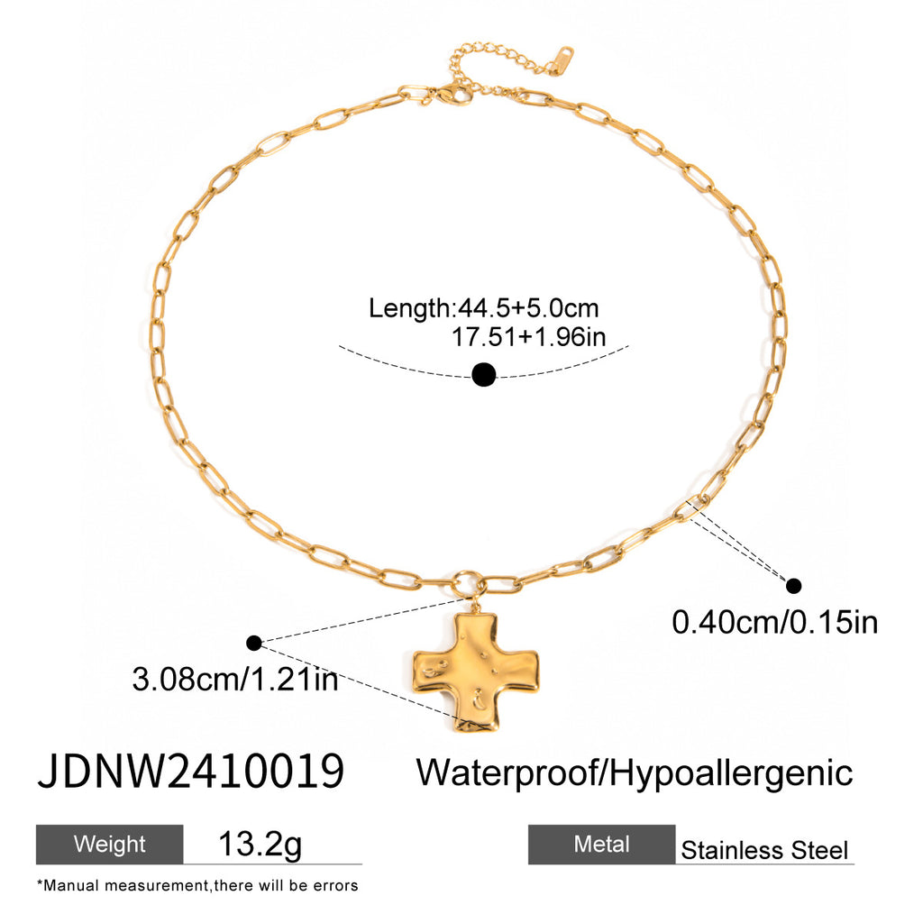 Stainless Steel Cross Necklace Non-Fading Jewelry Collarbone Chain