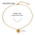 Heart Gold-Plated Stainless Steel Pendant Necklace — material detail — jewelry finish and design detail