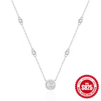 S925 Sterling Silver Zircon Star Point Necklace Collarbone Chain