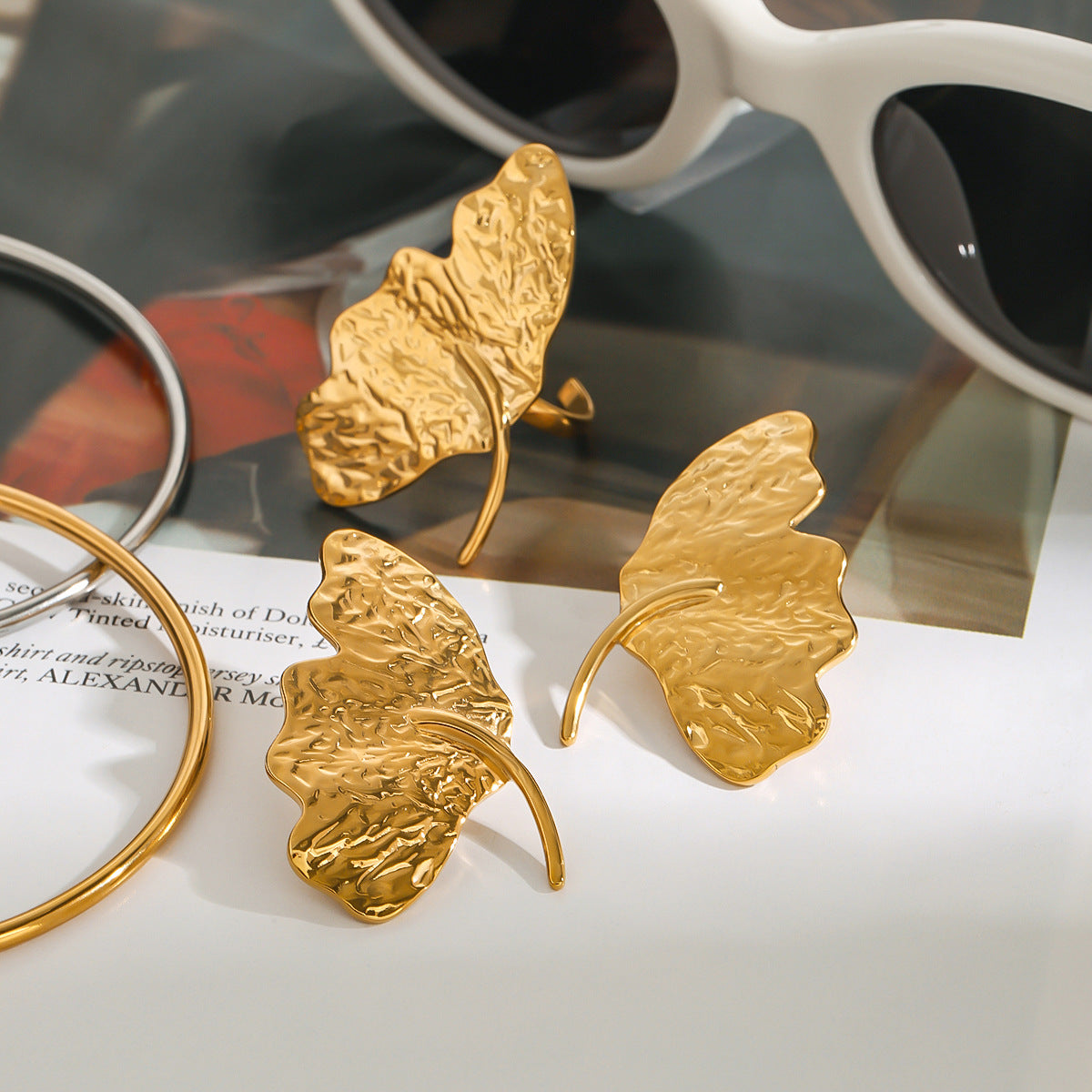 2H Stainless Steel Stud Earrings Ring Design Jewelry earrings