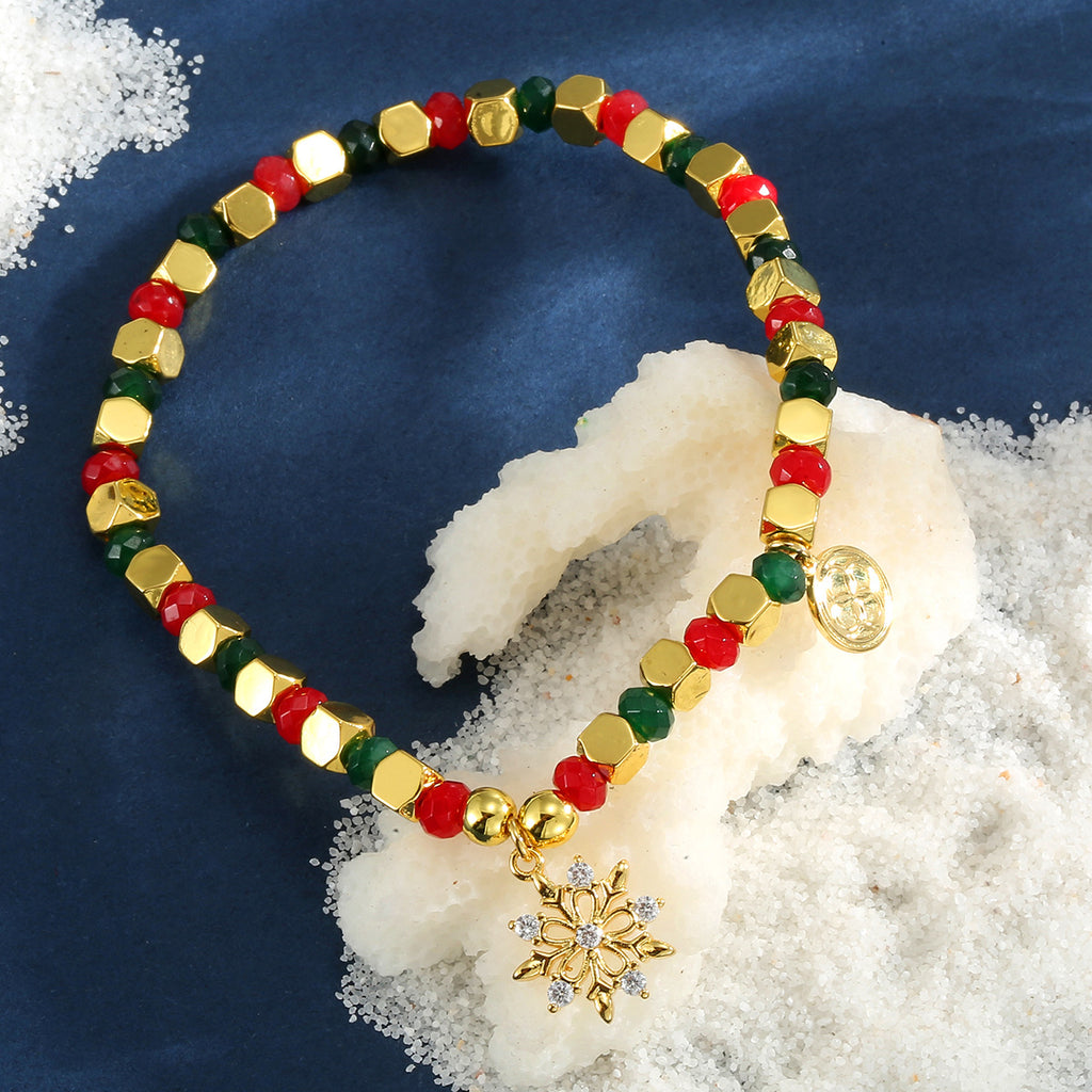 B0335 Casual Snowflake Zircon Pendant Beads Chalcedony Beads