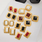 Stainless Steel Agate Stud Earrings for Women, Non-Fading Earrings Jewelry