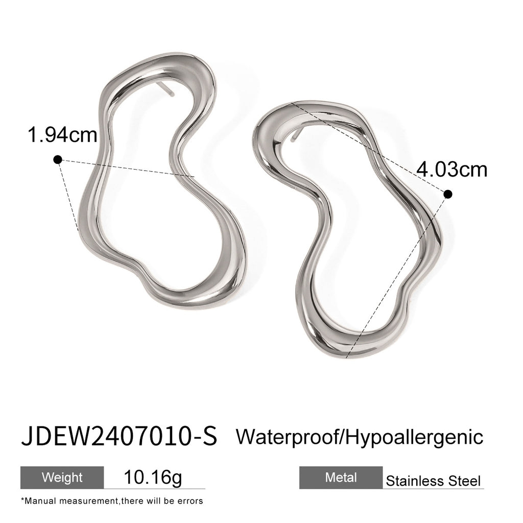 Stainless Steel Exaggerated Earrings Metal Stud Earrings Jewelry Non-Fading Hoop Earrings