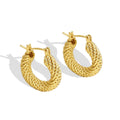 Gold-Plated Brass Twisted Hoop Earrings — Boutique Edit with gold-tone brass construction